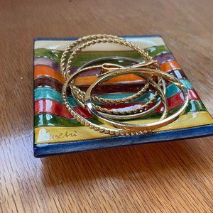 Boho Rainbow Striped Hand-painted Dish